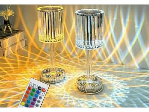 Lampka nocna stołowa kryształ led rgb usb pilot Lampka nocna stołowa kryształ led rgb usb pilot