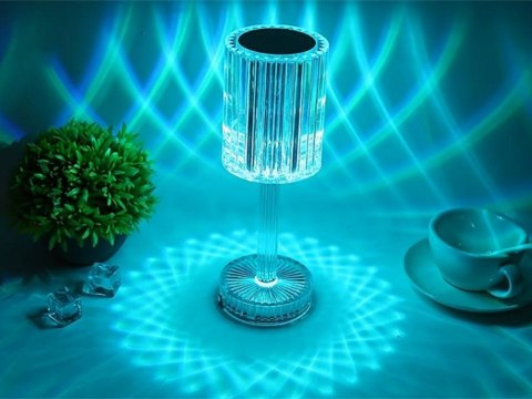 Lampka nocna stołowa kryształ led rgb usb pilot Lampka nocna stołowa kryształ led rgb usb pilot