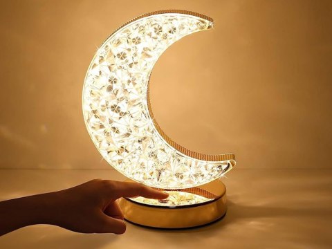 Lampka nocna stołowa księżyc kryształ led rgb usb Lampka nocna stołowa księżyc kryształ led rgb usb