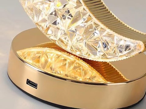 Lampka nocna stołowa księżyc kryształ led rgb usb Lampka nocna stołowa księżyc kryształ led rgb usb