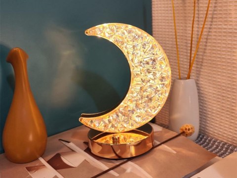 Lampka nocna stołowa księżyc kryształ led rgb usb Lampka nocna stołowa księżyc kryształ led rgb usb