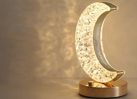 Lampka nocna stołowa księżyc kryształ led rgb usb Lampka nocna stołowa księżyc kryształ led rgb usb
