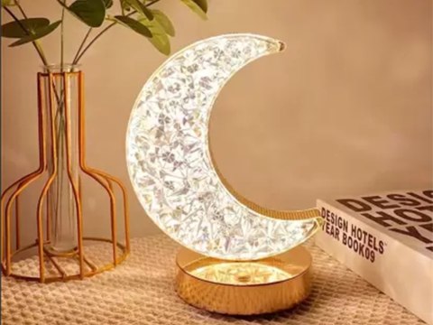 Lampka nocna stołowa księżyc kryształ led rgb usb Lampka nocna stołowa księżyc kryształ led rgb usb