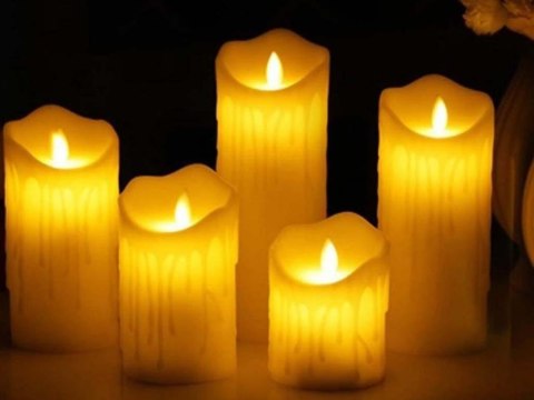Świeczka na baterie znicz led ruchomy płomień wosk Świeczka na baterie znicz led ruchomy płomień wosk
