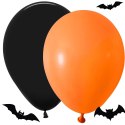 Zestaw balonów halloween czarne pomarańczowe 20szt