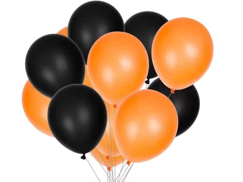 Zestaw balonów halloween czarne pomarańczowe 20szt Zestaw balonów halloween czarne pomarańczowe 20szt