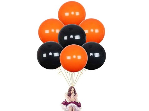Zestaw balonów halloween czarne pomarańczowe 20szt Zestaw balonów halloween czarne pomarańczowe 20szt