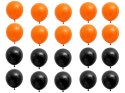 Zestaw balonów halloween czarne pomarańczowe 20szt