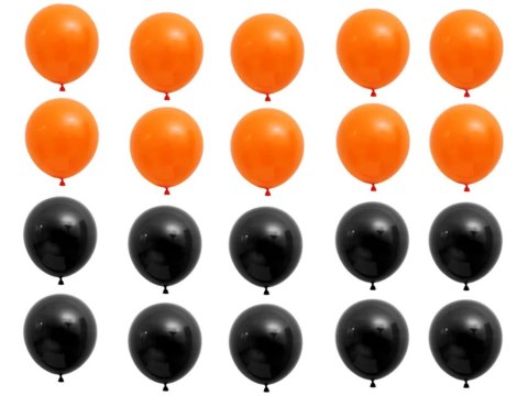 Zestaw balonów halloween czarne pomarańczowe 20szt Zestaw balonów halloween czarne pomarańczowe 20szt