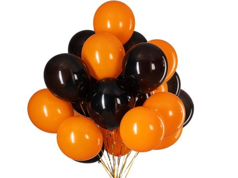 Zestaw balonów halloween czarne pomarańczowe 20szt Zestaw balonów halloween czarne pomarańczowe 20szt