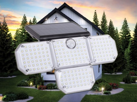 Lampa solarna 181 led z czujnikiem ruchu zmierzchu + pilot ogrodowa uliczna Lampa solarna 181 led z czujnikiem ruchu zmierzchu + pilot ogrodowa uliczna