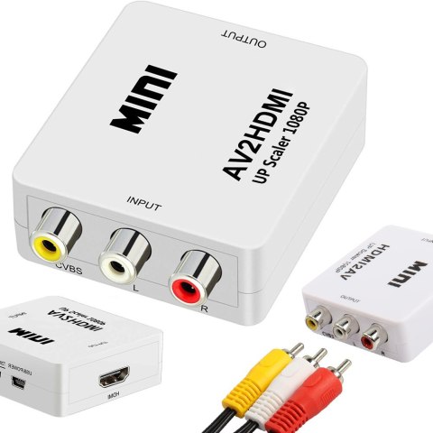 Adapter konverter sygnału av rca cinch do hdmi audio rca 1080p cvbs kabel Adapter konverter sygnału av rca cinch do hdmi audio rca 1080p cvbs kabel