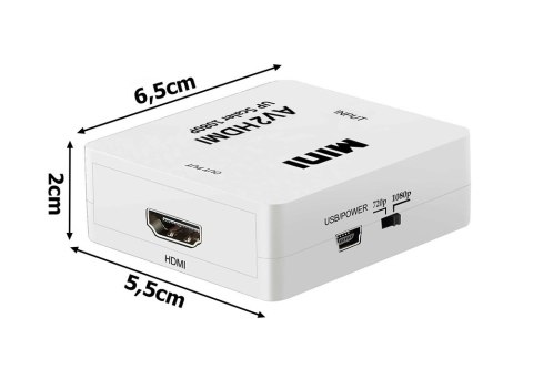 Adapter konverter sygnału av rca cinch do hdmi audio rca 1080p cvbs kabel Adapter konverter sygnału av rca cinch do hdmi audio rca 1080p cvbs kabel