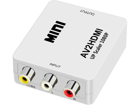 Adapter konverter sygnału av rca cinch do hdmi audio rca 1080p cvbs kabel Adapter konverter sygnału av rca cinch do hdmi audio rca 1080p cvbs kabel