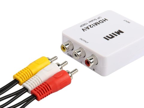 Adapter konverter sygnału av rca cinch do hdmi audio rca 1080p cvbs kabel Adapter konverter sygnału av rca cinch do hdmi audio rca 1080p cvbs kabel