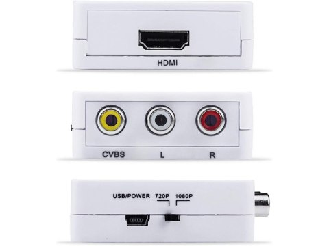 Adapter konverter sygnału av rca cinch do hdmi audio rca 1080p cvbs kabel Adapter konverter sygnału av rca cinch do hdmi audio rca 1080p cvbs kabel