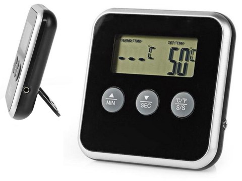 Cyfrowy termometr z termo sondą do pieczenia mięsa wędzarni timer alarm lcd Cyfrowy termometr z termo sondą do pieczenia mięsa wędzarni timer alarm lcd