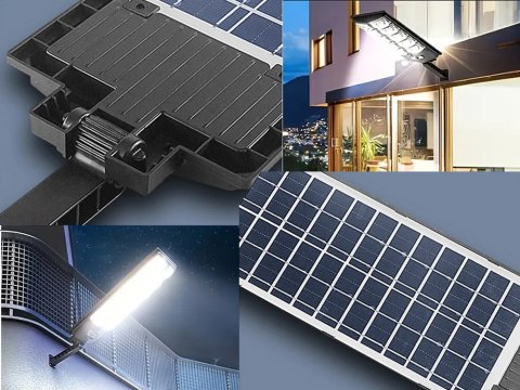 Lampa solarna led czujnik ruchu zmierzchu pilot latarnia nocna uliczna Lampa solarna led czujnik ruchu zmierzchu pilot latarnia nocna uliczna