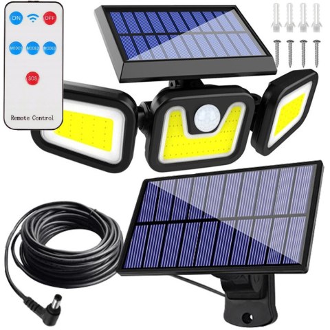Lampa solarna z czujnikiem ruchu zmierzchu 171 led osobny panel ogrodowa Lampa solarna z czujnikiem ruchu zmierzchu 171 led osobny panel ogrodowa