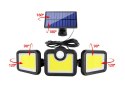 Lampa solarna z czujnikiem ruchu zmierzchu 171 led osobny panel ogrodowa