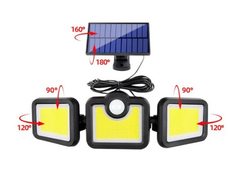Lampa solarna z czujnikiem ruchu zmierzchu 171 led osobny panel ogrodowa Lampa solarna z czujnikiem ruchu zmierzchu 171 led osobny panel ogrodowa