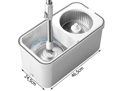 Mop obrotowy rotacyjny 360 spin turbo wiadro zestaw 2x nakładki mikrofibra Mop obrotowy rotacyjny 360 spin turbo wiadro zestaw 2x nakładki mikrofibra