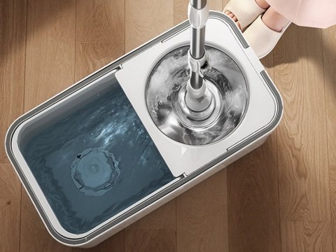 Mop obrotowy rotacyjny 360 spin turbo wiadro zestaw 2x nakładki mikrofibra Mop obrotowy rotacyjny 360 spin turbo wiadro zestaw 2x nakładki mikrofibra