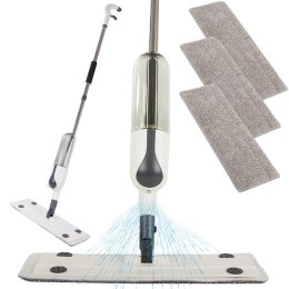 Mop płaski ze spryskiwaczem obrotowy solidny spray 3x wkłady mikrofibra