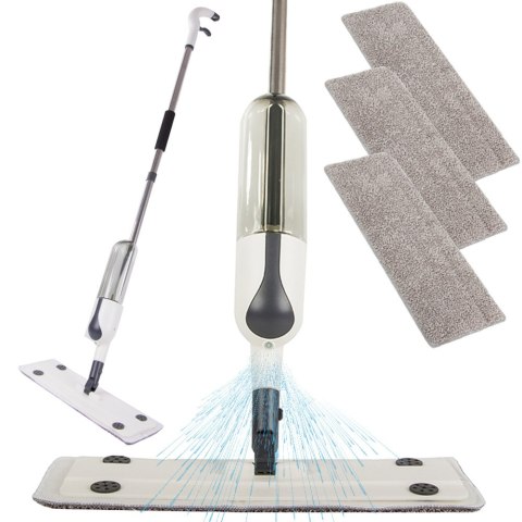 Mop płaski ze spryskiwaczem obrotowy solidny spray 3x wkłady mikrofibra