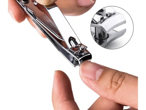 Obcinacz cążki do paznokci mocny stalowy manicure chrom pilnik duży Obcinacz cążki do paznokci mocny stalowy manicure chrom pilnik duży