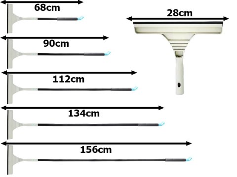 Ściągaczka myjka do okien szyb mikrofibra regulacja długa 160cm 2w1 zestaw Ściągaczka myjka do okien szyb mikrofibra regulacja długa 160cm 2w1 zestaw
