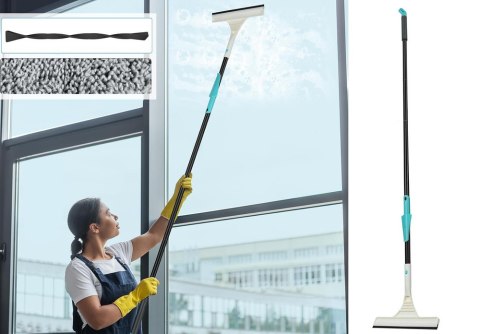 Ściągaczka myjka do okien szyb mikrofibra regulacja długa 160cm 2w1 zestaw Ściągaczka myjka do okien szyb mikrofibra regulacja długa 160cm 2w1 zestaw