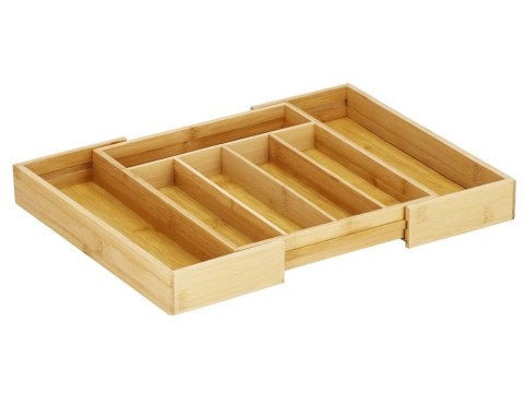 Wkład do szuflady organizer kuchenny na sztućce bambus 7 przegródek 39cm l Wkład do szuflady organizer kuchenny na sztućce bambus 7 przegródek 39cm l