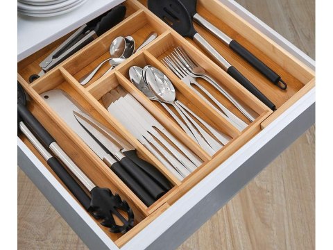 Wkład do szuflady organizer kuchenny na sztućce bambusowy 8 przegródek xl Wkład do szuflady organizer kuchenny na sztućce bambusowy 8 przegródek xl