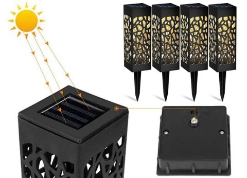Lampa lampy ogrodowa solarna ozdobna zestaw 4 sztuki czujnik zmierzchu Lampa lampy ogrodowa solarna ozdobna zestaw 4 sztuki czujnik zmierzchu
