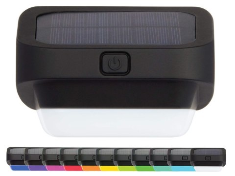 Lampka solarna ogrodowa led rgb na schody taras płot czujnik zmierzchu Lampka solarna ogrodowa led rgb na schody taras płot czujnik zmierzchu