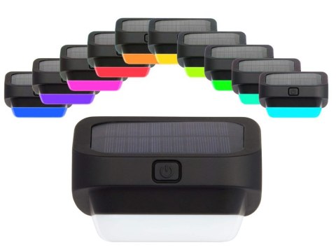 Lampka solarna ogrodowa led rgb na schody taras płot czujnik zmierzchu Lampka solarna ogrodowa led rgb na schody taras płot czujnik zmierzchu