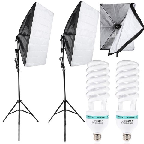 2x 135w lampa światło soft box zestaw statyw domowe studio foto żarówka 2x 135w lampa światło soft box zestaw statyw domowe studio foto żarówka