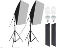 2x 135w lampa światło soft box zestaw statyw domowe studio foto żarówka