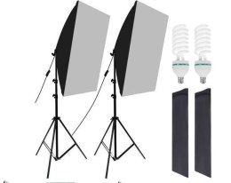 2x 135w lampa światło soft box zestaw statyw domowe studio foto żarówka