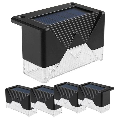Lampki solarne 4 szt ogrodowe led na schody taras płot czujnik zmierzchu Lampki solarne 4 szt ogrodowe led na schody taras płot czujnik zmierzchu