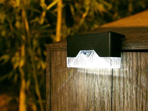 Lampki solarne 4 szt ogrodowe led na schody taras płot czujnik zmierzchu Lampki solarne 4 szt ogrodowe led na schody taras płot czujnik zmierzchu