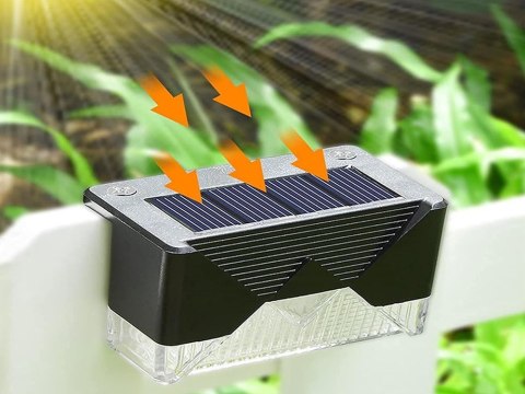 Lampki solarne 4 szt ogrodowe led na schody taras płot czujnik zmierzchu Lampki solarne 4 szt ogrodowe led na schody taras płot czujnik zmierzchu