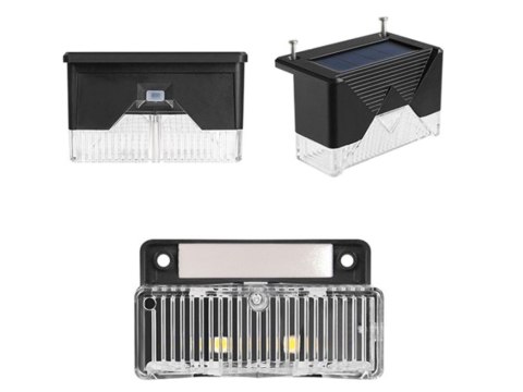 Lampki solarne 4 szt ogrodowe led na schody taras płot czujnik zmierzchu Lampki solarne 4 szt ogrodowe led na schody taras płot czujnik zmierzchu