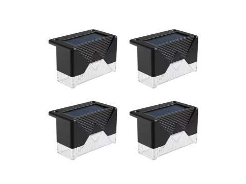 Lampki solarne 4 szt ogrodowe led na schody taras płot czujnik zmierzchu Lampki solarne 4 szt ogrodowe led na schody taras płot czujnik zmierzchu