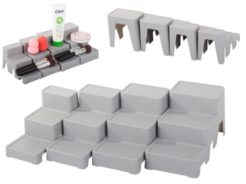 Organizer na kosmetyki modułowy 4 w 1 półka do łazienki pojemnik stojak Organizer na kosmetyki modułowy 4 w 1 półka do łazienki pojemnik stojak