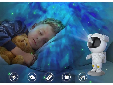 Projektor gwiazd astronauta lampka nocna rzutnik niebo laserowy led pilot Projektor gwiazd astronauta lampka nocna rzutnik niebo laserowy led pilot