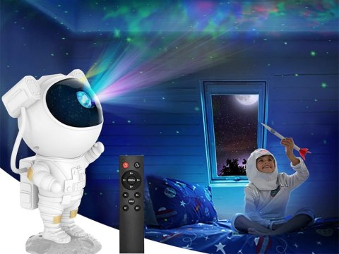 Projektor gwiazd astronauta lampka nocna rzutnik niebo laserowy led pilot Projektor gwiazd astronauta lampka nocna rzutnik niebo laserowy led pilot