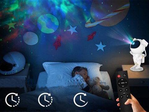 Projektor gwiazd astronauta lampka nocna rzutnik niebo laserowy led pilot Projektor gwiazd astronauta lampka nocna rzutnik niebo laserowy led pilot