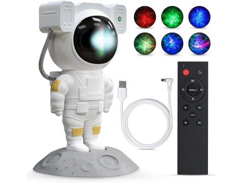 Projektor gwiazd astronauta lampka nocna rzutnik niebo laserowy led pilot Projektor gwiazd astronauta lampka nocna rzutnik niebo laserowy led pilot